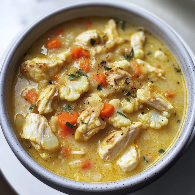 30-Minute Anti-Inflammatory Cauliflower Chicken Soup Recipe