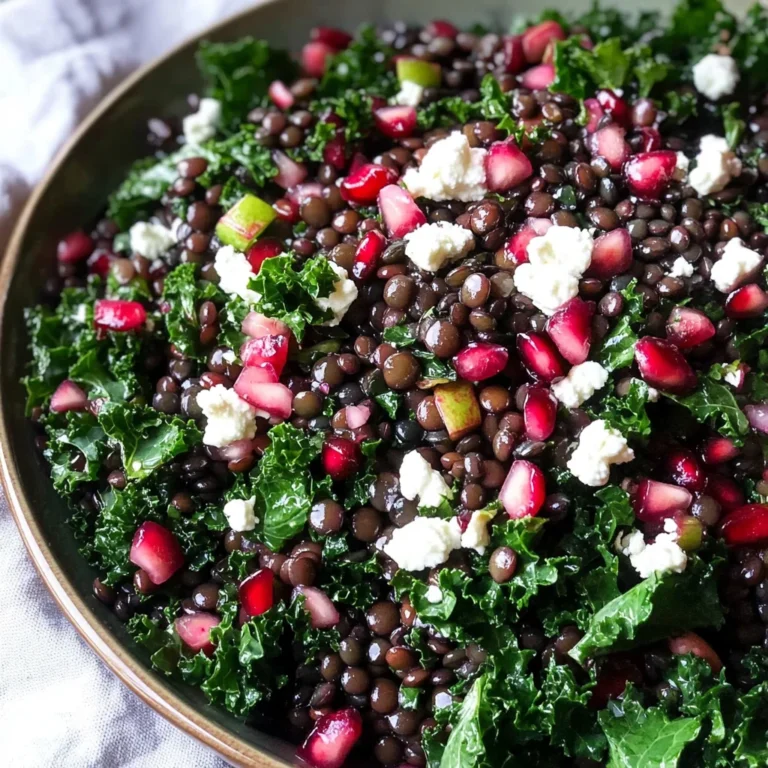 Black Lentil Salad with Kale and Pomegranate