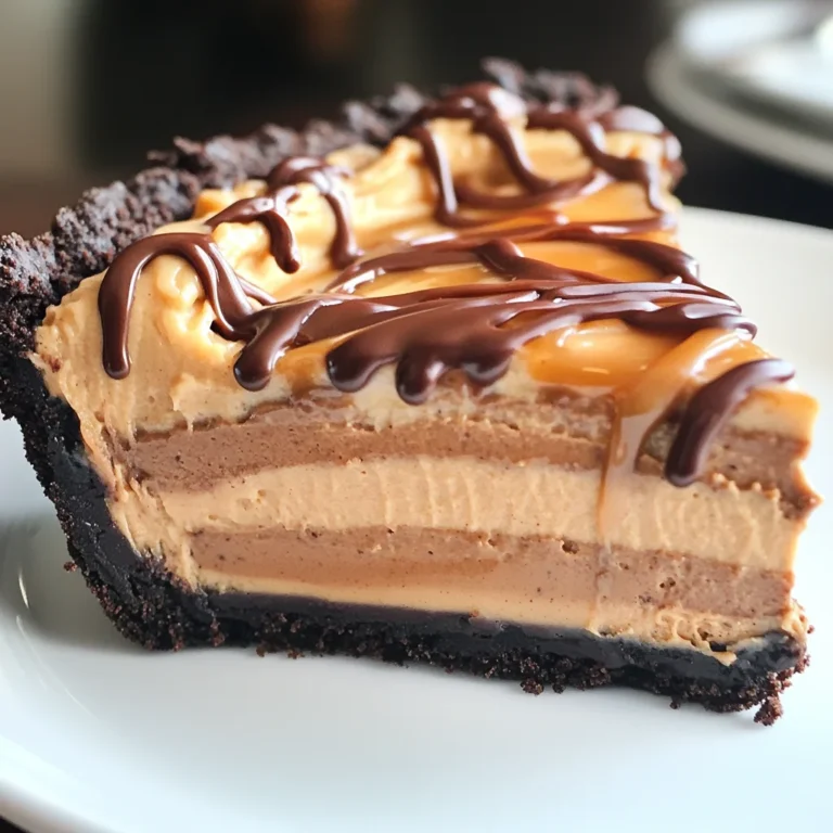 Chocolate Peanut Butter Caramel Mousse Pie