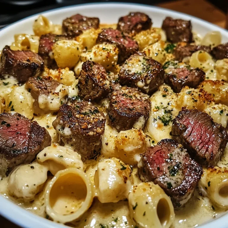 Garlic Butter Steak Bites with Creamy Parmesan Shells