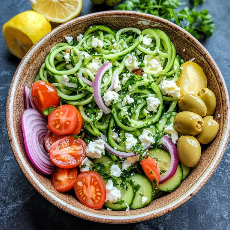 Greek Spiralized Cucumber Salad