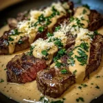 Juicy Steak with Creamy Garlic Sauce
