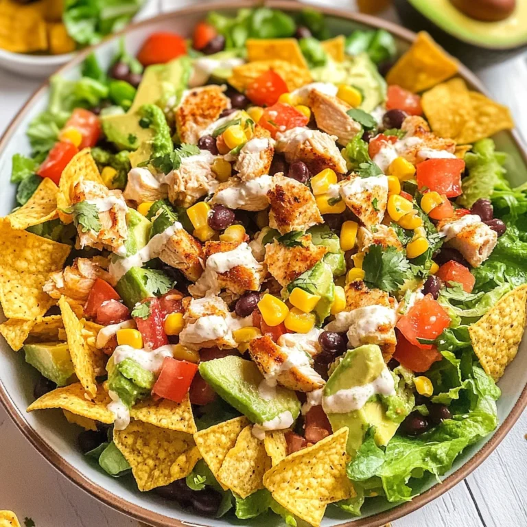 Loaded Chicken Taco Salad with Creamy Lime-Cilantro Dressing