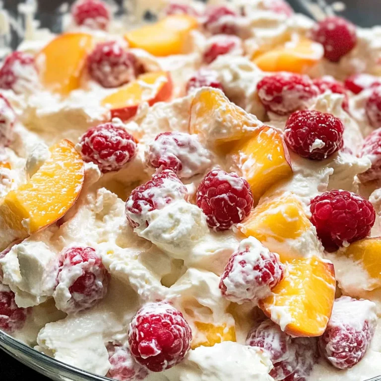 Raspberry Peach Cheesecake Salad