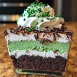 St. Patrick’s Day Brownie Trifle