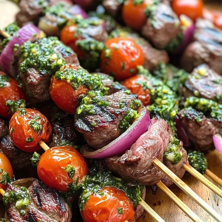 Steak Kebabs with Chimichurri