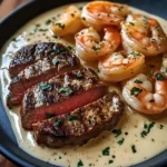 Steak and Creamy Shrimp