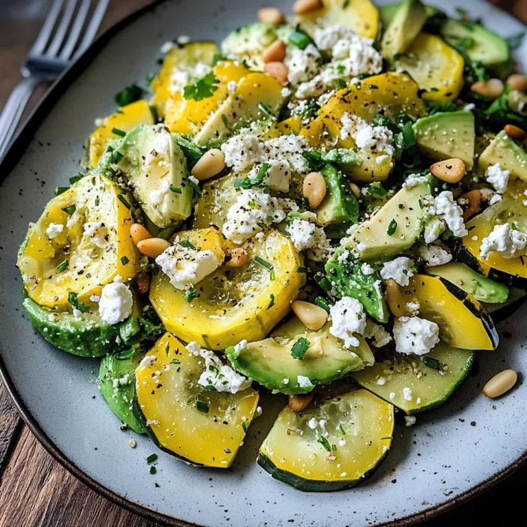 Summer Squash Salad with Avocado & Pine Nuts