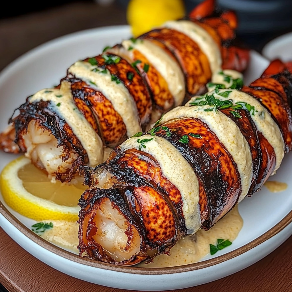 Honey Garlic Butter Lobster Tails with Lemon Aioli