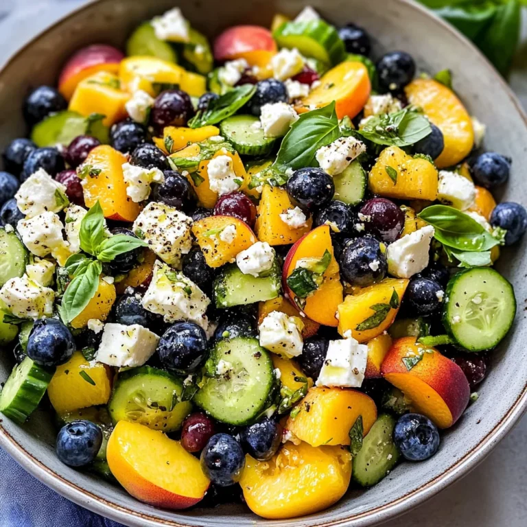 Blueberry Peach Feta Salad