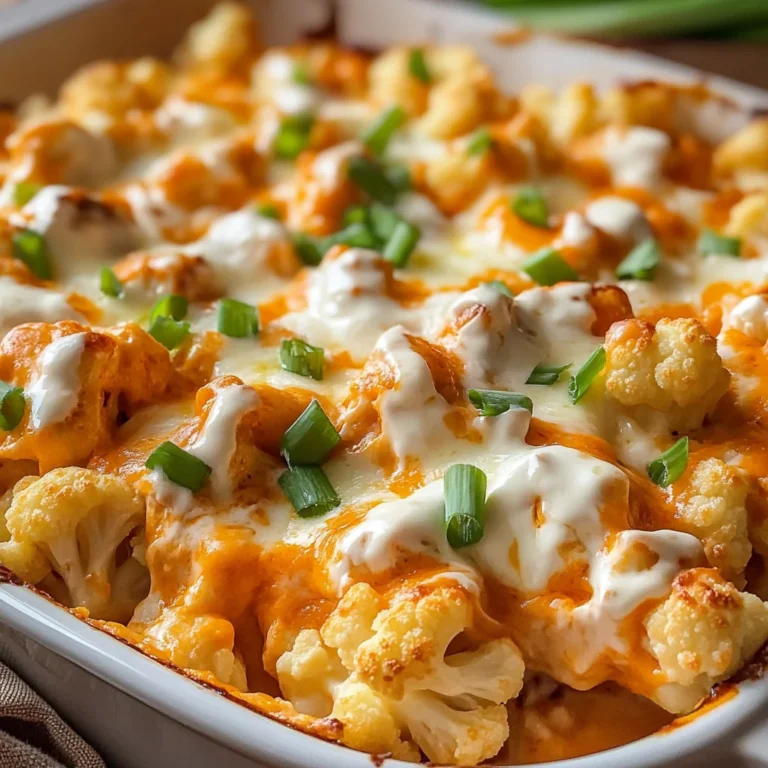 Creamy Buffalo Chicken Cauliflower Casserole Recipe