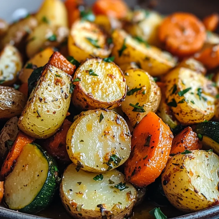 Garlic Herb Roasted Potatoes, Carrots, and Zucchini