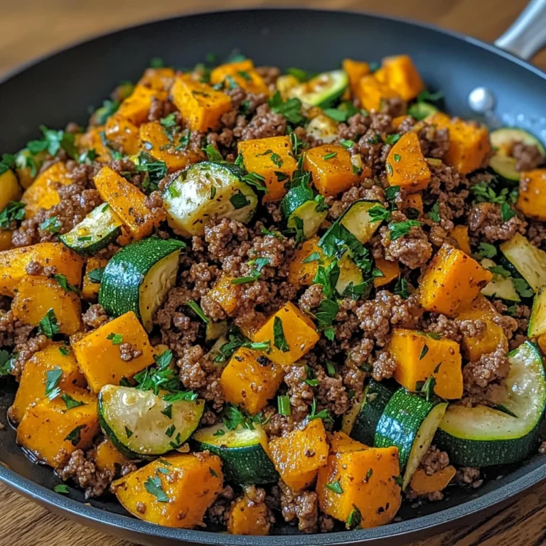 Ground Beef Zucchini Sweet Potato Skillet