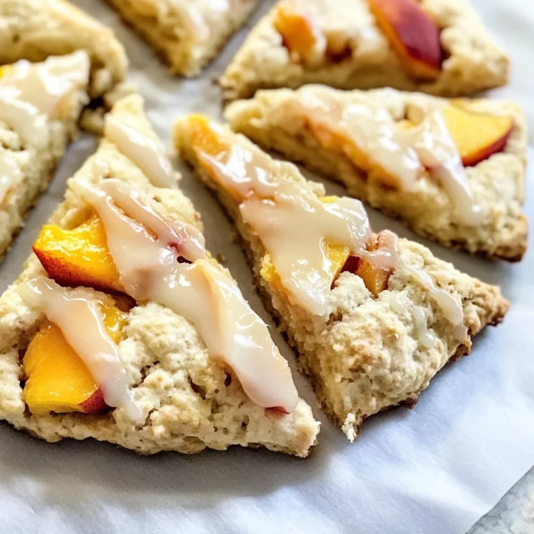 Peach Scones with Honey Vanilla Glaze