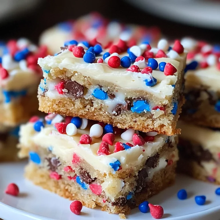 Red White and Blue Chocolate Chip Cookie Bars