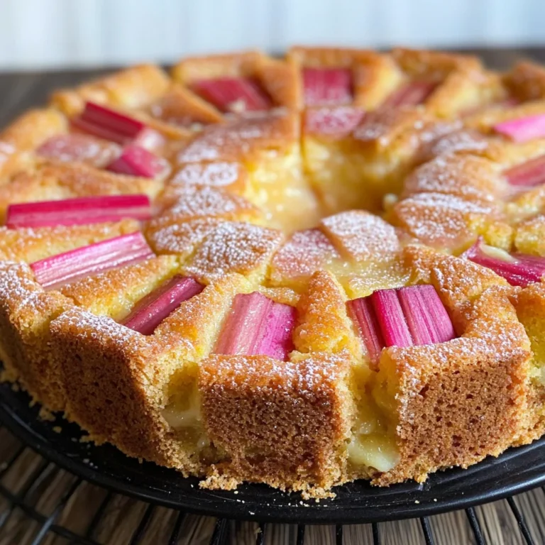 Rhubarb Custard Cake