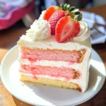 Strawberries and Cream Cheesecake Cake