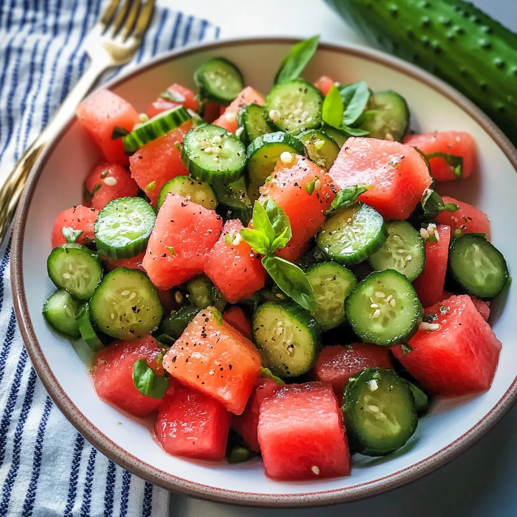 Watermelon Cucumber Jalapeño Salad