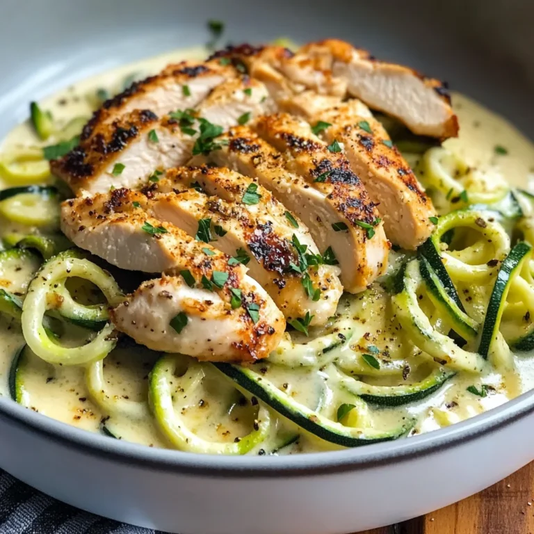 Zucchini Noodle Chicken Alfredo