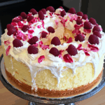 Raspberry Rose Angel Food Dream Cake