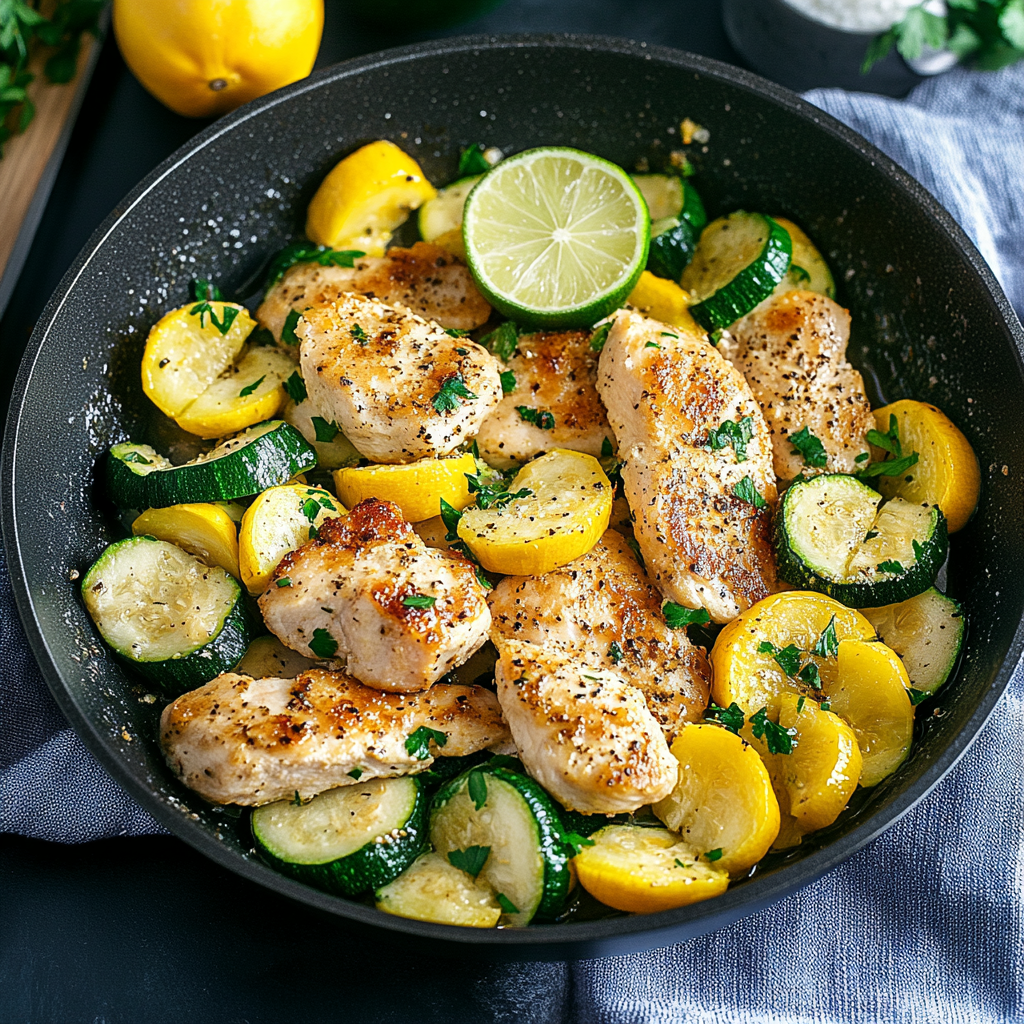 Healthy Chicken Breast with Zucchini and Squash