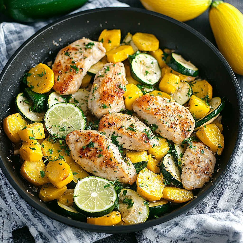 Healthy Chicken Breast with Zucchini and Squash