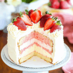 Strawberries and Cream Cheesecake Cake