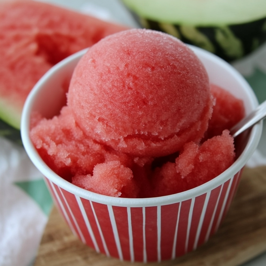 4 Ingredient Watermelon Sorbet Recipe