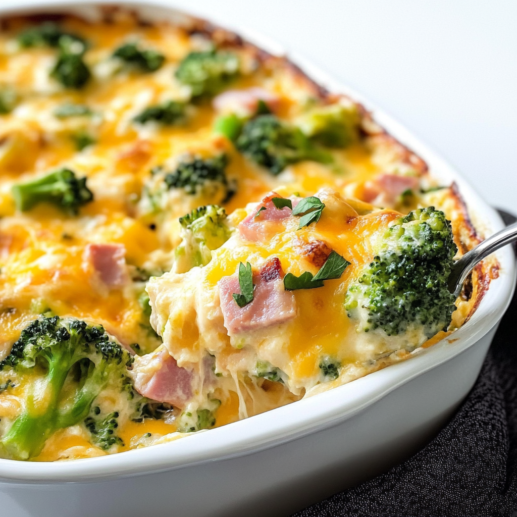 Keto chicken ham and Broccoli Casserole