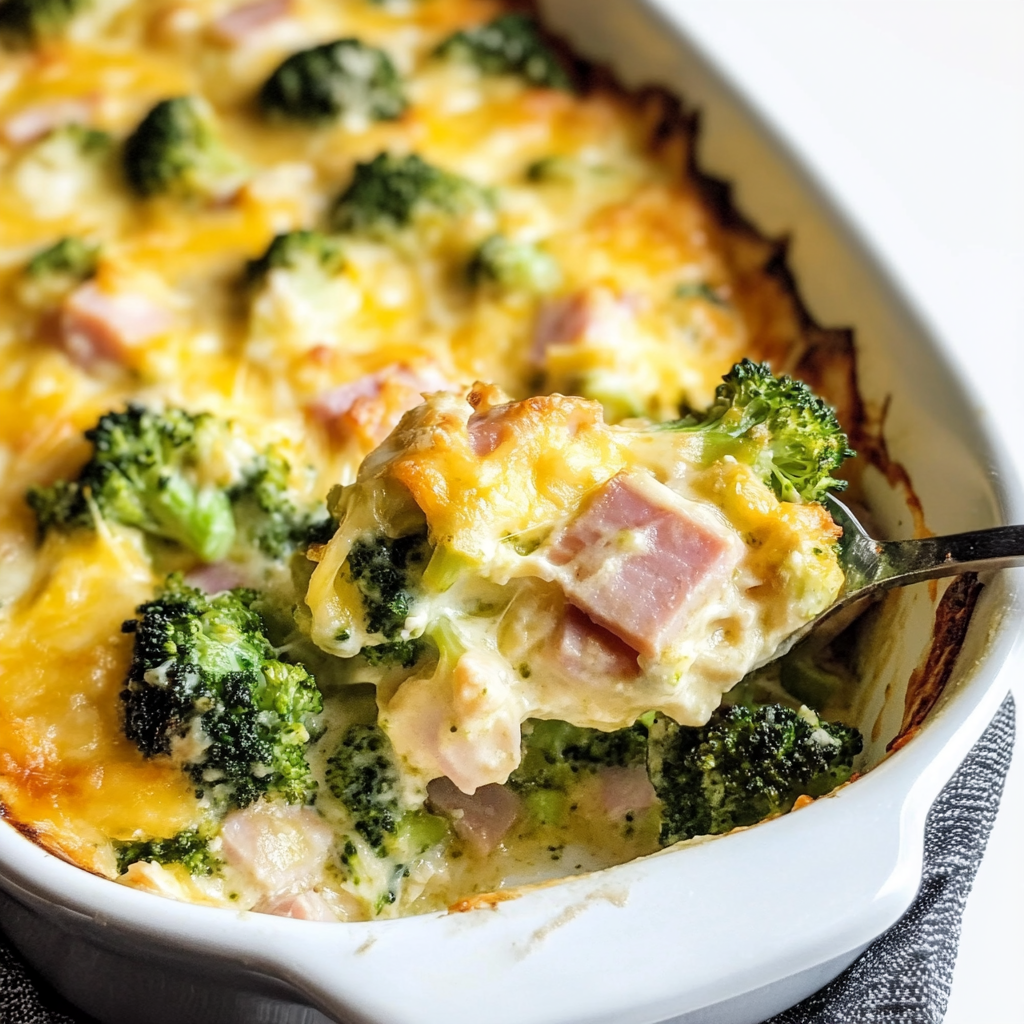 Keto chicken ham and Broccoli Casserole