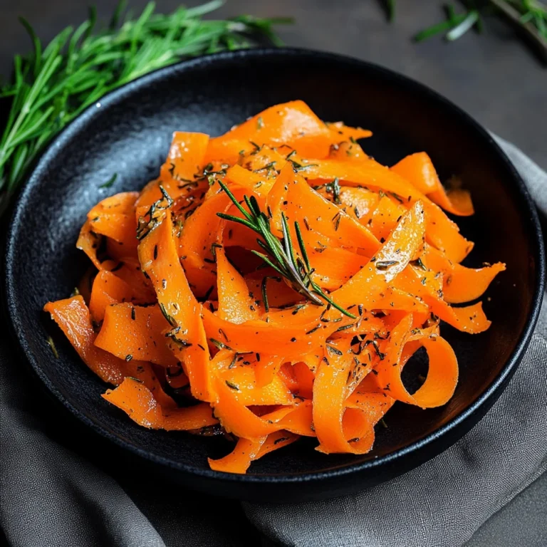 Carrot Ribbons in Rosemary Butter Sauce
