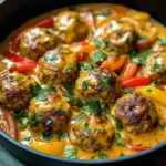 Creamy Bell Pepper Chicken Meatballs