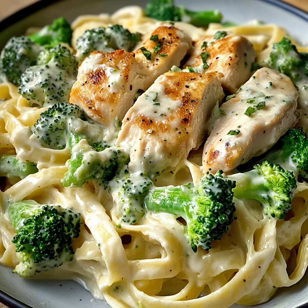 Creamy Chicken & Broccoli Fettuccine Alfredo