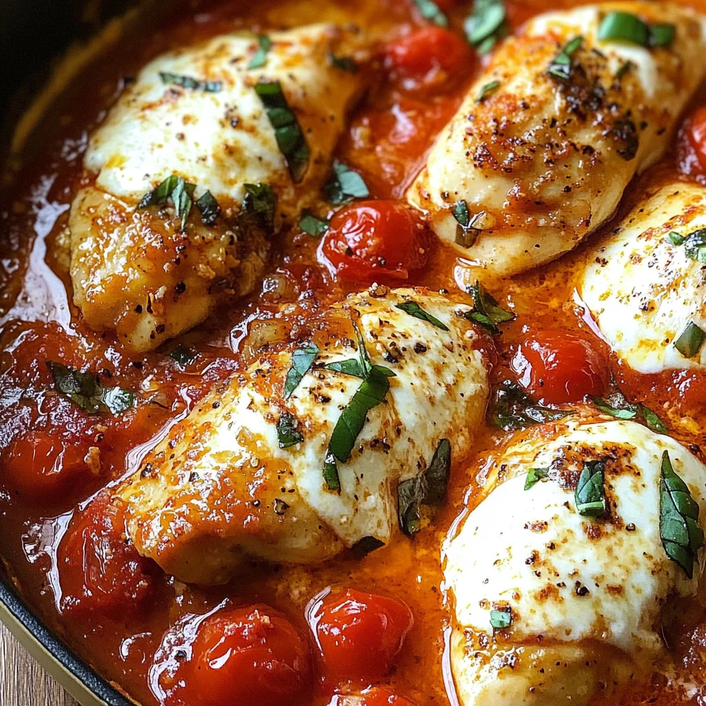Garlic Tomato Chicken with Mozzarella