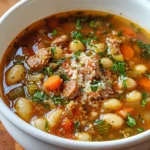 Italian Vegetable Soup with Spicy Sausage