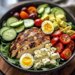Mediterranean Power Salad with Grilled Chicken & Jammy Eggs