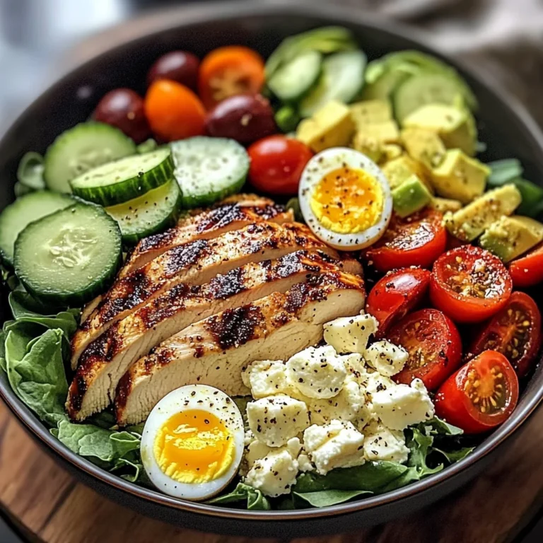 Mediterranean Power Salad with Grilled Chicken & Jammy Eggs