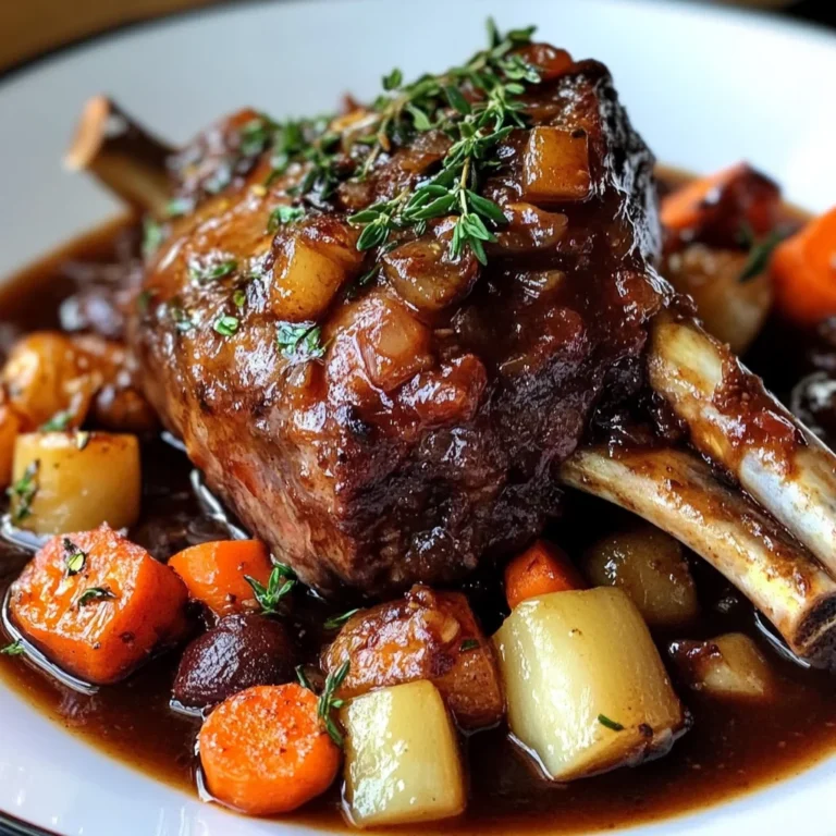 Red Wine Braised Lamb Shank with Root Vegetables