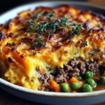 Savory Ground Lamb Shepherds Pie with Creamy Sweet Potato Mash