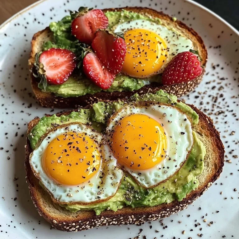 Sunny Avocado Egg Toast with Sweet Strawberries