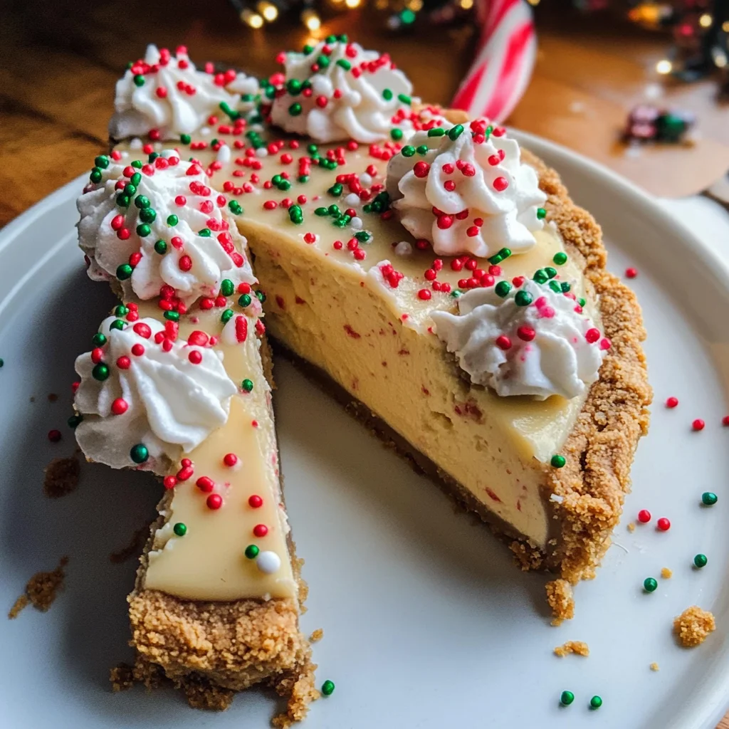 White Chocolate Candy Cane Pie