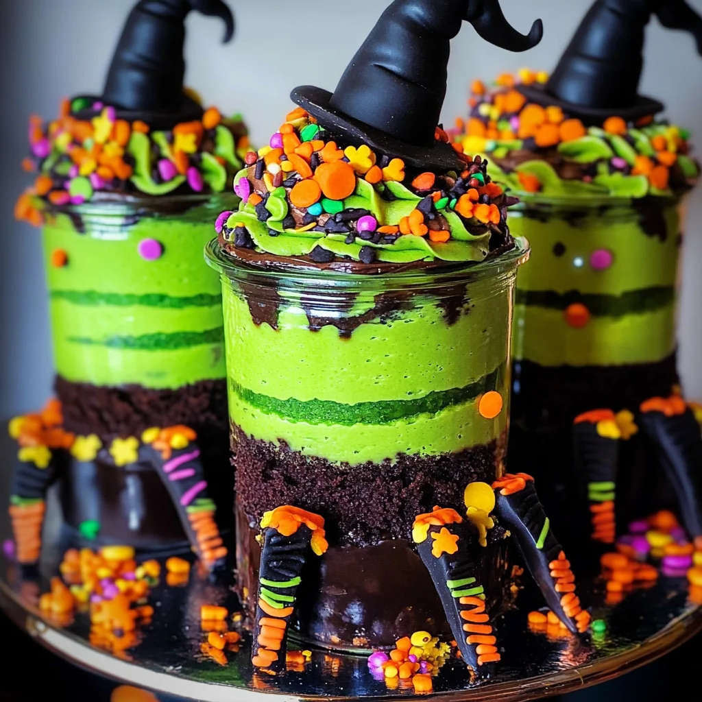 Witches Brew Halloween Cake Jars