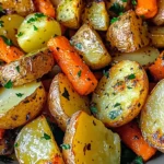 Garlic Herb Roasted Potatoes, Carrots, and Zucchini