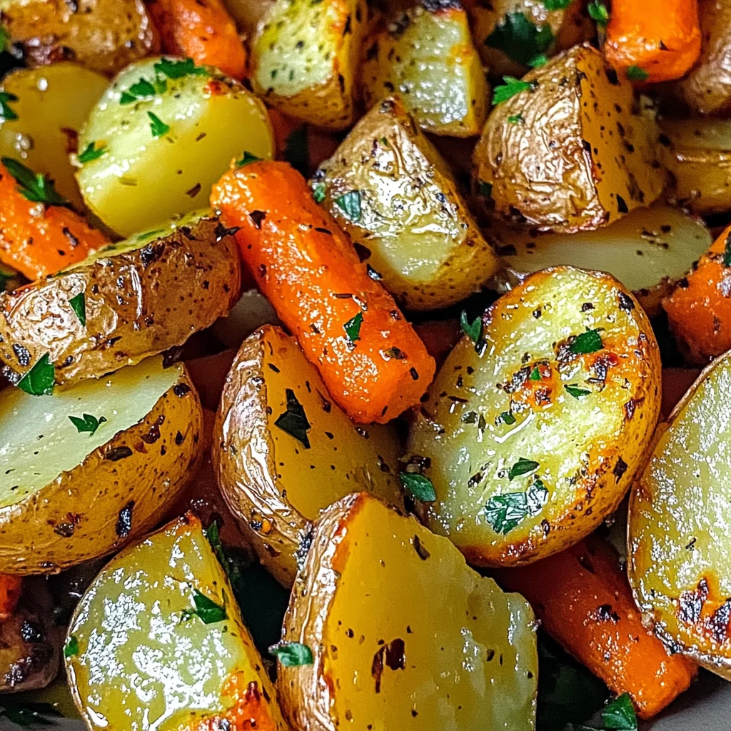 Garlic Herb Roasted Potatoes, Carrots, and Zucchini