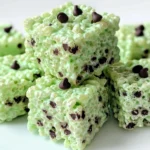 Mint Chocolate Chip Rice Krispie Treats
