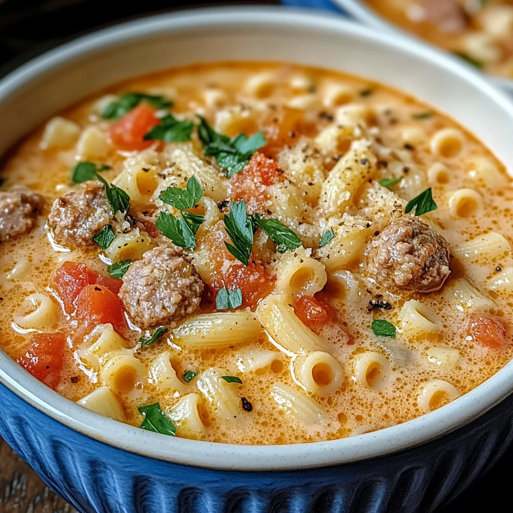 Parmesan Italian Sausage Ditalini Soup