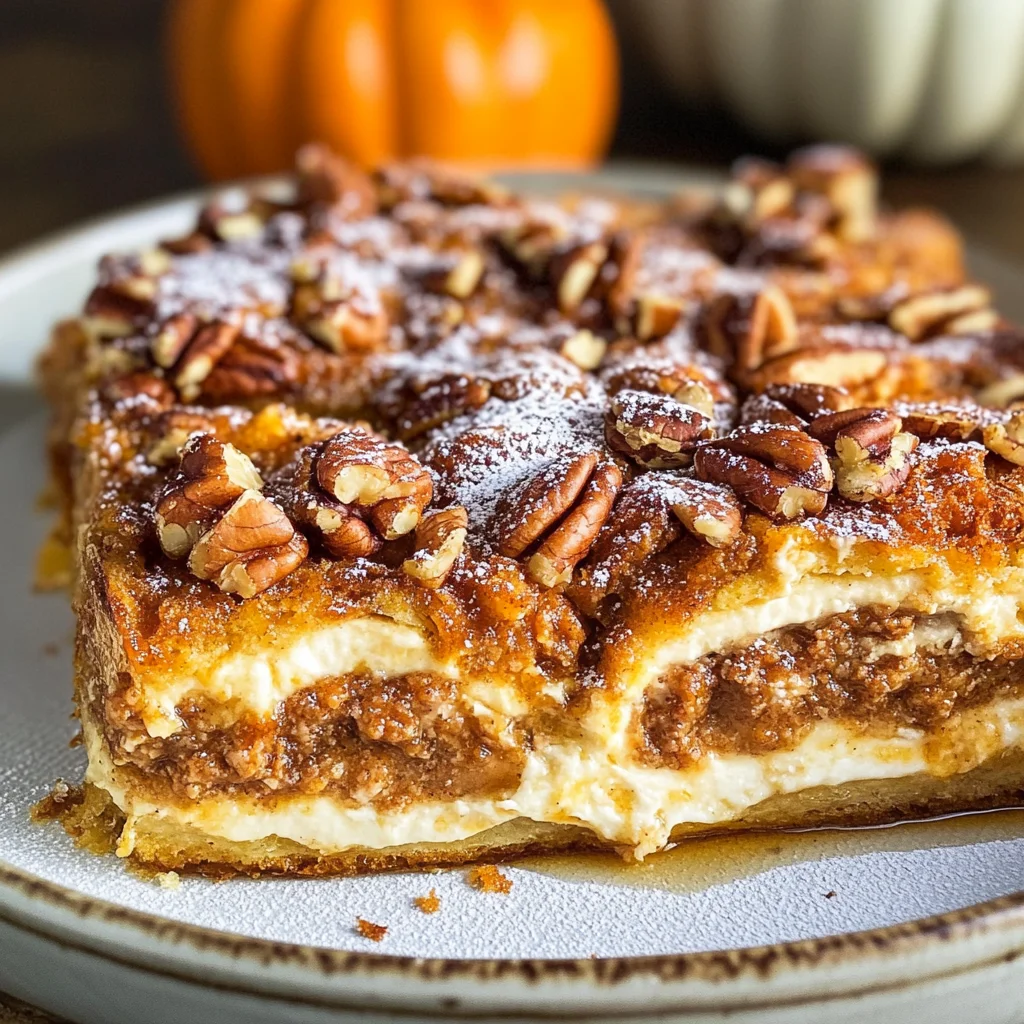 Pumpkin French Toast Bake with Cream Cheese Filling