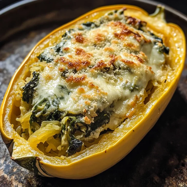 Spinach and Artichoke Stuffed Spaghetti Squash